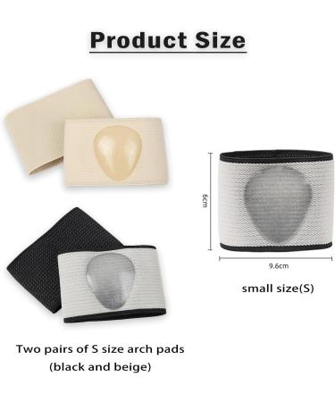 Foot Bandage Socks for Pain Relief | Gel Pads for Flat Feet | Unisex Midfoot Support - 2 Pairs (Black & Beige) - Buy Online on GoSupps.com