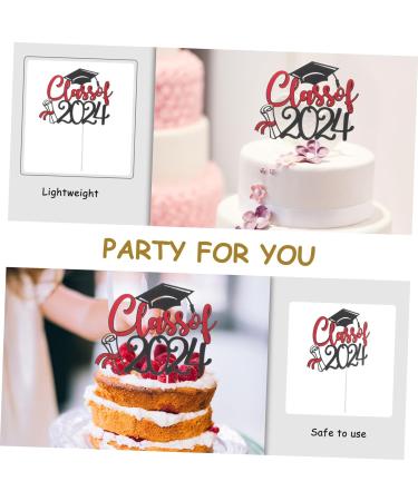Warmhm 10 Sets Cake Insert Decor Party Supplies Graduation Cake Toppers Graduation Cupcake Topper Cake Picks Grad Cupcake Toppers European and American Plug-in Red Paper Redx2pcs 16.00X13.00X0.10CMx2pcs - Buy Online on GoSupps.com