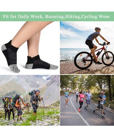 Meaiguo Women's Cotton Toe Socks - No Show Five Finger Socks for Running (Black, 3 Pairs) - Buy Online on GoSupps.com