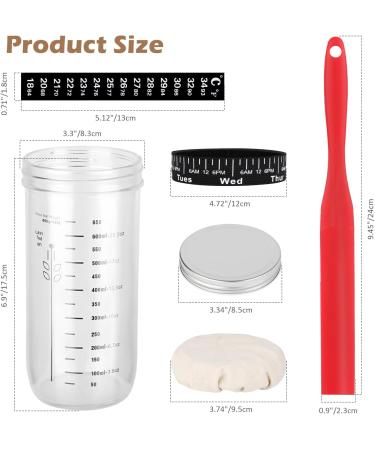 PBUSPU Sourdough Kit 730 ml Starter Kit Date Set Fabric Lid Spatula Complete Set for Handmade Bread Making Ideal for Amateur and Professional Bakers - Buy Online on GoSupps.com