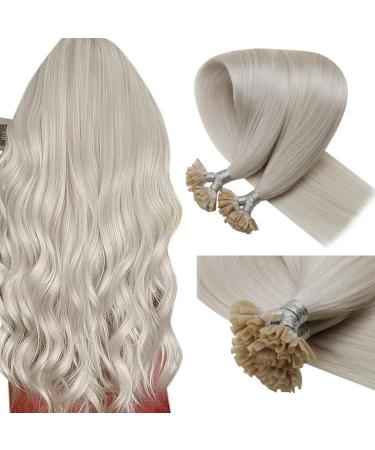LAAVOO Extensions Real Hair Bonding 1g Platinblond Real Hair Extensions Keratin Bondings Pre Bonded Hair Waring Real Hair Bondings Blond Blond 55cm 50s #60 55 cm 1-35 U Tip #60