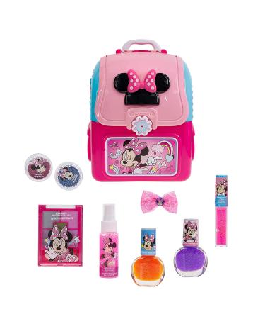Disney Minnie Mouse Cosmetic Backpack Set for Kids Girls - Includes Hair Bow, Nail Polish, Glitter, Nail File - Perfect for Parties & Sleepovers - Buy Online on GoSupps.com