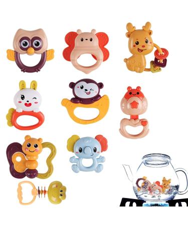 Pisamhid Sensory Bite Rattles | Affenrassel Biting Toys for Babies | Music Toys for Early Development | Perfect Newborn Birthday Gift for 0-3 Year Olds | 9-Part Young Monkeys Storage Box Set - Buy Online on GoSupps.com