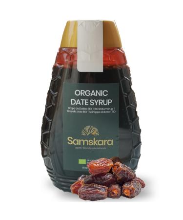 Date Syrup | Organic & Fair Trade | Samskara | 500g 100% Natural | Organic Date Molasses | Sugar Free Date Fruit Caramel Syrup for Coffee Desserts and Sweet Recipes