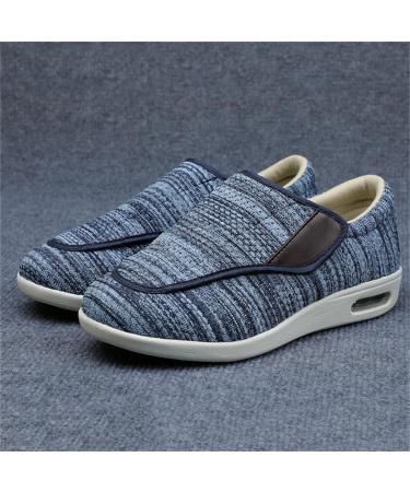 Diabetic Extra Wide Men's Slippers - Adjustable Closure for Swollen Feet & Arthritis - Light Blue, Size 12 - Buy Online on GoSupps.com