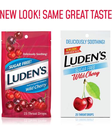 Luden's Sugar-Free Wild Cherry Throat Drops 25ct (Pack of 6) - Soothing Relief for Sore Throats - Buy Online on GoSupps.com