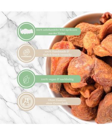 1001 Frucht 1001 Frucht Dried Wild Apricot without Natural Sweat 1000g Premium Quality Untreated Dried Fruit without Preservatives Dried Fruit without Additives Dehydration - Buy Online on GoSupps.com