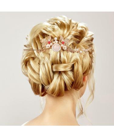Soimiss Golden Hair Clip | Chinese Hairpin & Knot Stick | Bridal Phoenix Crown Hair Accessory - Shop Internationally! - Buy Online on GoSupps.com