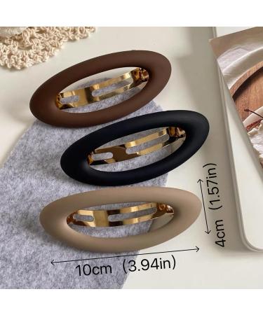YPKIA 4-Piece Ellipse Hair Clips Set for Women & Girls - Classic Matte Automatic French Hair Accessories for Thin Hair - Buy Online on GoSupps.com