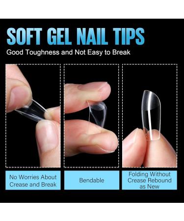 Tomicca 240 Pieces Short Square Gel Nail Tips - Full Cover Artificial Nails for DIY Nail Art & Nail Studios - 15 Sizes Half Matte Tips - Buy Online on GoSupps.com