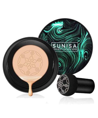 TYAGEN-II Sunisa 3 in 1 CC and BB Water Proof Foundation Concealer Cream with Air Cushion Mushroom