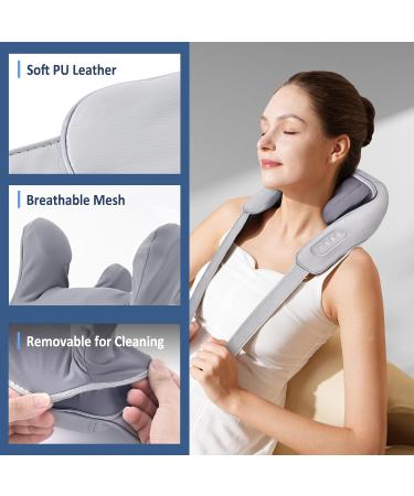 Knqze 4D Neck Massage Device with Heat - Wireless Shiatsu Pillows for Pain Relief | Expert Knet Massage for Neck Shoulder & Legs - KN6 Gray - Buy Online on GoSupps.com