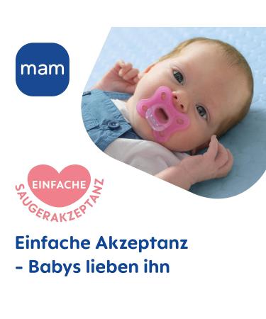 MAM Comfort Pacifiers Set of 2 | Premature & Newborn Friendly | 100% Silicone Soft Skin | 0-3 Months | Pink | International Shipping Available - Buy Online on GoSupps.com