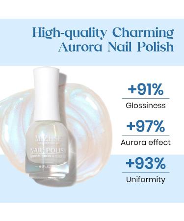MIZHSE Nail Polish 15mL Mermaid Pearl Nail Polish Aurora Effect Nail Polish Iridescent Fingernail and Toenail Polish Glossy Long Lasting Nail Polish Trendy DIY Nail Salon Blue Pearl Blue - Buy Online on GoSupps.com