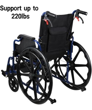 LIVINGbasics Light Weight Wheelchair with Flip Back Desk Arms Swing Away Footrests 18-Inch Seat Width Foldable Weight Capacity: 220lb (100kg) - Buy Online on GoSupps.com