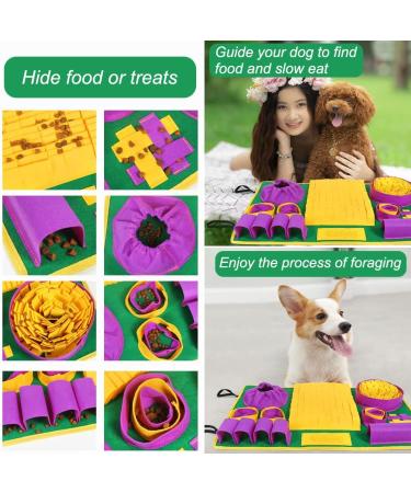 Interactive Sniffing Mat for Dogs - Boost Mental Stimulation & Slow Feeding - Yellow Purple Green - Buy Online on GoSupps.com