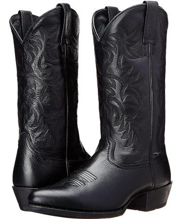 Femflame Men's Round Toe Distressed Cowboy Boots - Embroidered Western Country Boot 10.5 Black - Buy Online on GoSupps.com