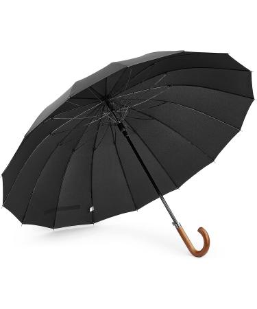 G4Free 54 Inch Large Windproof Umbrella for 2 Persons  16 Ribs Auto Open Classic Wooden J Handle Cane Stick Golf Rain Umbrellas for Men Women Travel 120cm - Buy Online on GoSupps.com