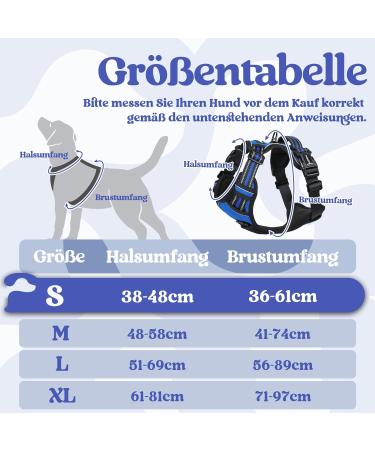 Rabbitgoo Dog Harness for Small Dogs - Adjustable Anti-Pull No Choke Soft Padded Reflective Chest Harness - Blue (1 Pack) - Buy Online on GoSupps.com