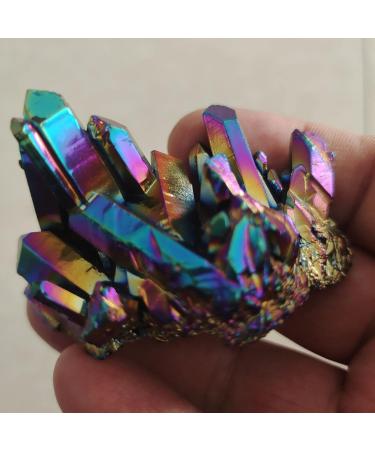 Crystal 1pcs 100-150g Colorful Natural Quartz Crystal Rainbow Titanium ClusterMineral Specimen Stone Ornaments ningxiao - Buy Online on GoSupps.com