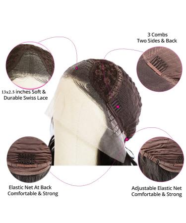 ANDRIA 99j Lace Front Wig 24 Inch Loose Wave Ombre Burgundy Red Synthetic Hair for Black Women - Buy Online on GoSupps.com
