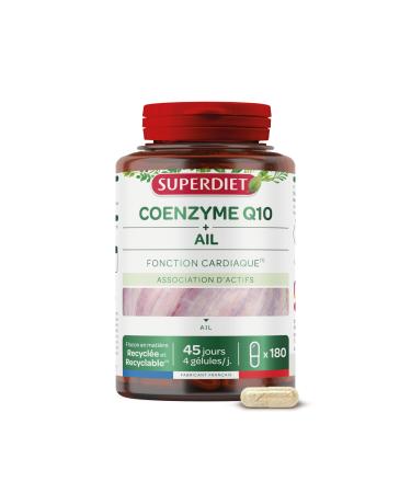SUPERDIET - COENZYME Q10 AND GARLIC - Cardiovascular - Nutritherapy - Made in France - 180 capsules