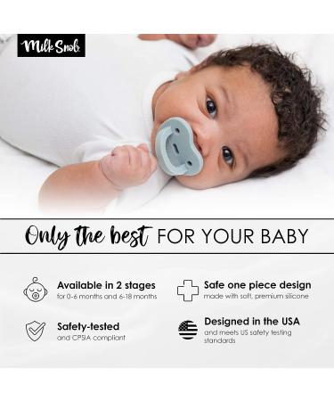 Milk Snob Calm n Cuddle Silicone Pacifier 6-18 Months - BPA Free Teether for Baby Girl and Boy. Perfect Baby Shower Gift for New Moms! Stage 2 Blue Breeze - Buy Online on GoSupps.com