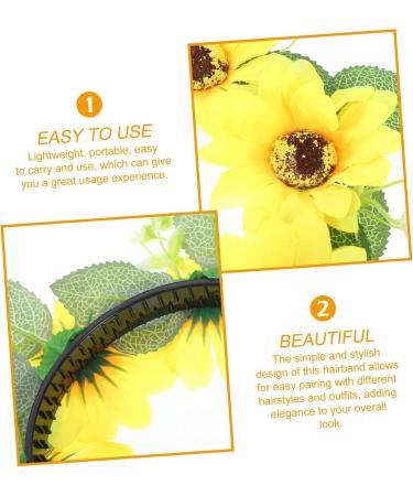 HONMEET Garland Headband Boho Decor Flower Headband 70s Flower Crown 70s Headband Decorative Headband Bohemian Headband Sunflower Hair Accessories Sunflower Crown Flower Crown Women Fabric - Buy Online on GoSupps.com