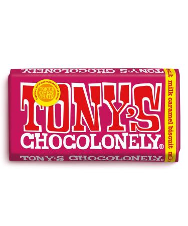 Tony's Chocolonely Tony's Chocolonely - Caramel Milk Chocolate Bar - 1 x 180g - Vegetarian - Fair Trade Belgian Chocolate