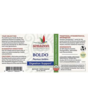 Boldo Liquid Extract 1oz - Digestive Support, Non-GMO, Vegan, Keto & Paleo Superfood - Buy Online on GoSupps.com