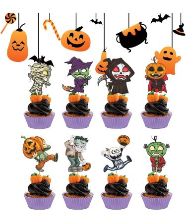Halloween Cake Toppers Picks Set Halloween Topper - Pumpkin Cake Topper Pumpkin Cupcake Picks Fall Theme Cupcake Decorations for Baking Cups Ewoke - Buy Online on GoSupps.com