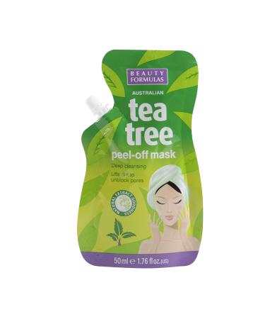 Beauty Formulas Australian Tea Tree Peel-Off Mask Deep Cleansing Lifts Dirt Unblock Pores Remove Blackheads Peel Away Dead Skin Cells 50 ml