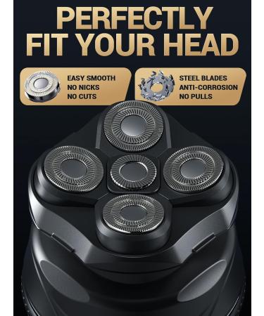 Buy Electric Head Shaver for Bald Men - Rechargeable Hypoallergenic Cordless Razor Waterproof Wet/Dry Manscape Trimmer with Type-C Charge - Buy Online on GoSupps.com