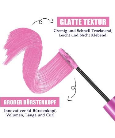 EONFAVE Colorful mascara set 3 colors mascara water resistant voluminous and curly mascara white pink blue durable and volume long eyelashes eye makeup for Halloween party weddings - Buy Online on GoSupps.com