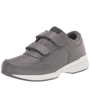 Propet Mens LifeWalker Strap Walking Walking Sneakers Shoes - Off White 7 Dark Grey