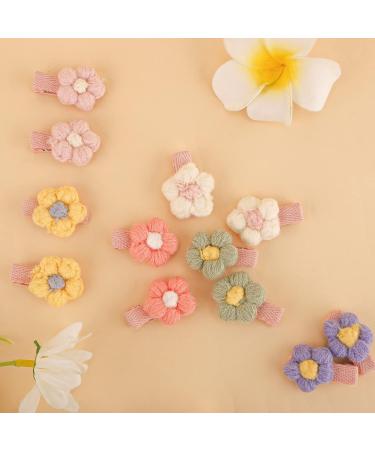 12PCS Plush Flower Baby Hair Clips - Cute Hair Accessories for Girls - Buy Online on GoSupps.com