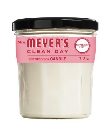 Mrs. Meyer's Scented Soy Aromatherapy Candle, 35 Hour Burn Time, Made with Soy Wax and Essential Oils, Peppermint Scent, 7.2 oz