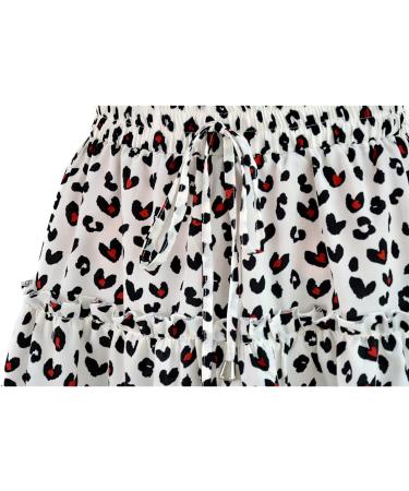 LAEMILIA Womens Elastic Waist Flared Floral Print Mini Skater Skirt - XXL White - Buy Online on GoSupps.com