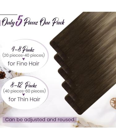 Buy Laavoo Invisible Tape Extensions | Real Ombre Brown Human Hair - Seamless 50cm | 10pcs #4/7/80 - Buy Online on GoSupps.com
