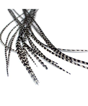 Real Feather Hair Extensions - Grizzly (3 Feathers)