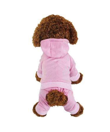 Lifewheel pet clothing dog jacket dog sweater warm winter coat dog costume for cats small dogs dog hooded sweaters (pink l) l 1-pink