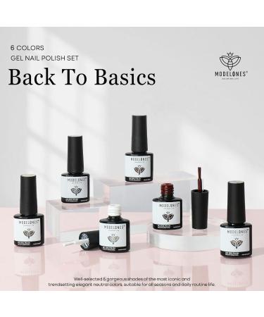 Modelones Gel Nail Polish 6 Colors Nude Gel Polish Pure White Glitter Brown Burgundy Red Champagne Gold Silver Fall Winter Nail Art Design Kit Basic Soak Off U V Gel Manicure DIY Salon at Home Gifts Nude White - Buy Online on GoSupps.com