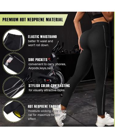 TrainingGirl Neoprene Sauna Leggings: Slimming Compression Capris for Weight Loss - Medium, Jet Black - Buy Online on GoSupps.com