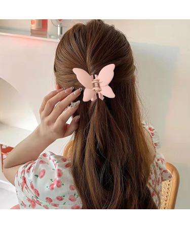 6 PCS Butterfly Hair Claw Clip Matte Claw Clips for Thin Hair Cute Jaw Clips for Long Curly Hair Medium Strong Hold Butterfly Hair Clamps Beautiful Hair Clips Hair Accessories for Girls and Women - Buy Online on GoSupps.com