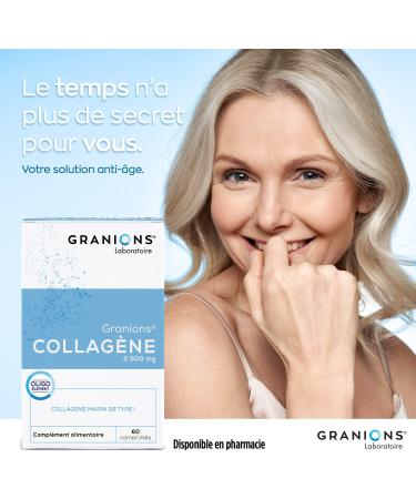 Marine Collagen Granions | Marine Collagen 2500mg + Zinc | Skin Hydrolyzed Hydrolyzed Marine Collagen Type 1 + Zinc Food Supplement - Marine Collagen Made in France - 60 Tablets - Buy Online on GoSupps.com
