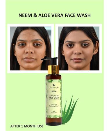 Neem & Aloe Vera Face Wash Gel - Exfoliating Paraben & Sulphate Free | Acne Prevention for All Skin Types | The Wellness Shop (100ml - Buy Online on GoSupps.com