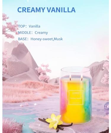 Creamy Vanilla Candle - 2 Wick Soy Wax | 110-Hour Burn Time | Extra Strong Scent | Aromatherapy Gift for Women | 20oz Scented Candle - Buy Online on GoSupps.com