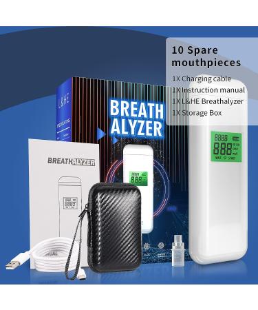 L&HE Professional-Grade Breathalyzer with HD LCD Display and Memory Function - Accurate Alcohol Tester for Home Parties - Buy Online on GoSupps.com