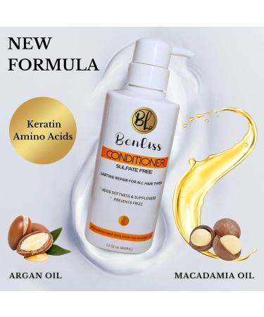 Shampoo & Conditioner Set with Argan & Macadamia Oil - Sulfate Free - Hair Repair for All Hair Types - Anti-Frizz & Split End Treatment - International Shipping Available - Buy Online on GoSupps.com