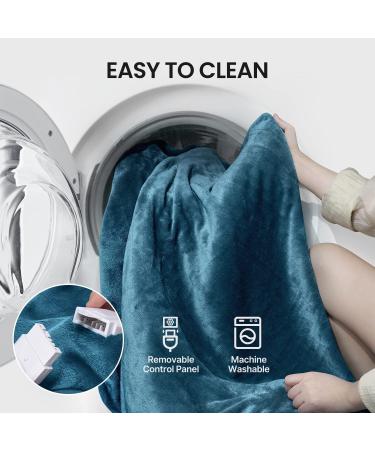 iDOO Heated Blanket Throw 50x60 - 10 Heating Levels, Auto Off, Ultra Soft Flannel - Fast Heating, ETL Certified - Teal Blue Electric Blanket - Gifts for Women - Buy Online on GoSupps.com